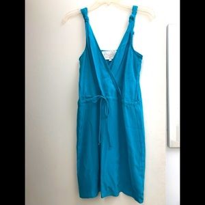 Rory Beca Silk V line knotted turquoise dress